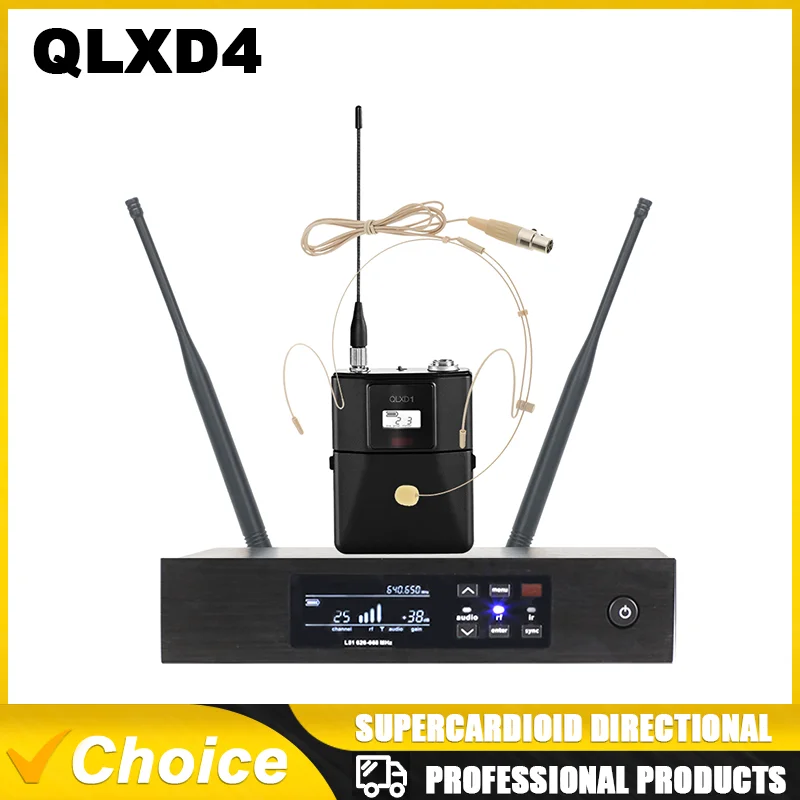 Профессиональная 1-канальная UHF Беспроводная Микрофонная Система QLXD4 С Карманным Устройством Запуска Для DJ-сценического К...