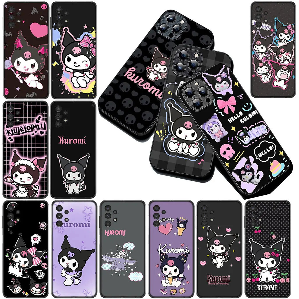 Мягкий чехол для Xiaomi Poco X7 X6 M7 F6 F7 Ultra M6 Pro C75 C65 C71 4G 5G Чехол для телефона Cute Kuromi Fashion Cartoon Black Coque