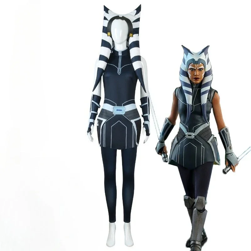SW Ahsoka Tano Косплей Костюм для взрослых и детей Топ и штаны со шляпой Полный комплект Хэллоуин Маскарад Карнавальная вечеринка Наряды