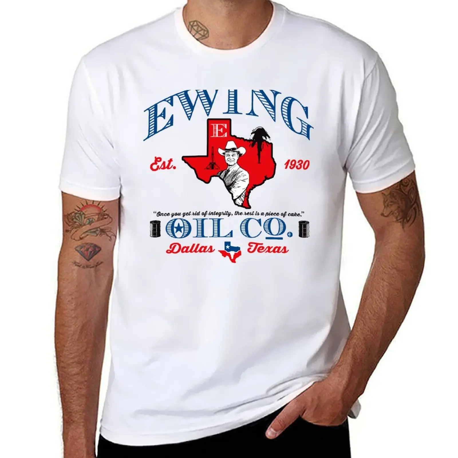 Футболка Ewing Oil Co. мужская дизайнерская хлопковая футболка высокого качества