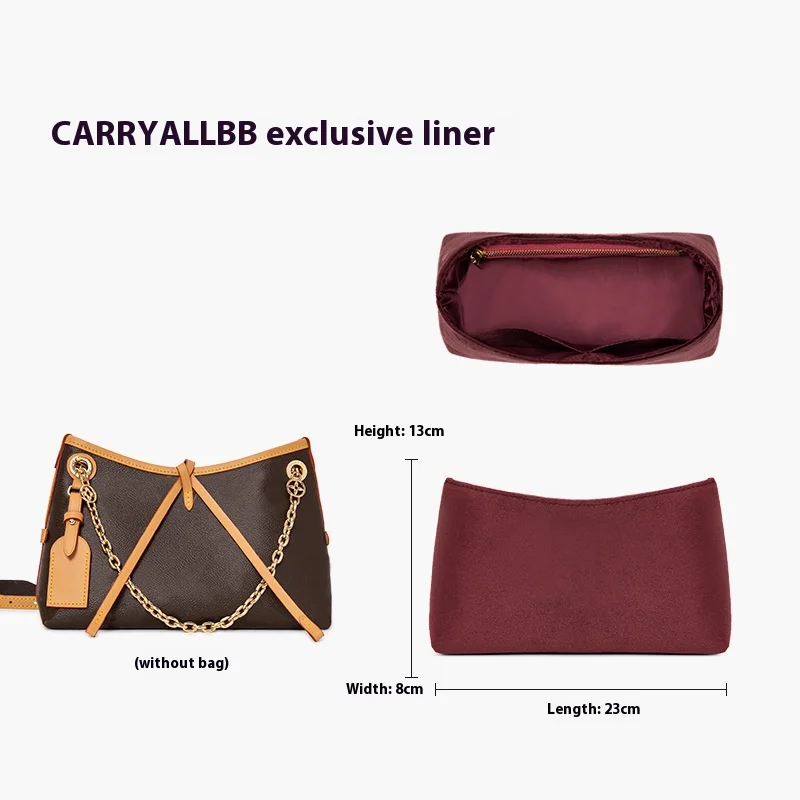 Фото Органайзер-вставка для сумки Dupont для LV Carryall BB, женский черный/белый органайзер для сумки, аксессуары для сумки-тоут и кошелька №2