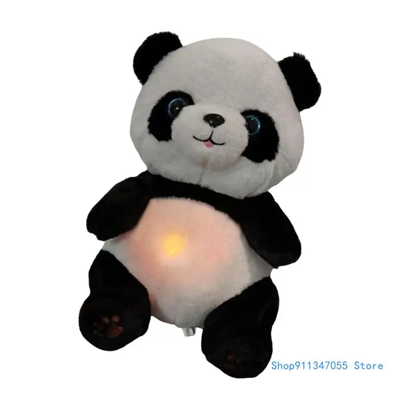Фото Прочная плюшевая пустышка для сна Heartbeats Panda с нежным светом и музыкой для облегчения тревоги, ежедневного использования, №4