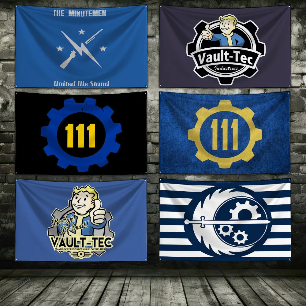 3x5 футов, флаг Бога легиона Цезаря из марки Vault-Tec, баннер для украшения стен гаража, наружные дверные декоративные кольца