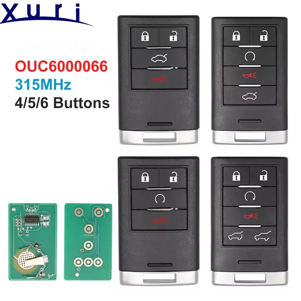 Xuri OUC6000066 OUC6000223 4/5/6 кнопок умный автоматический автомобильный пульт дистанционного управления для Cadillac CTS DTS 2008-2010 Escalade ESV 2011-2014