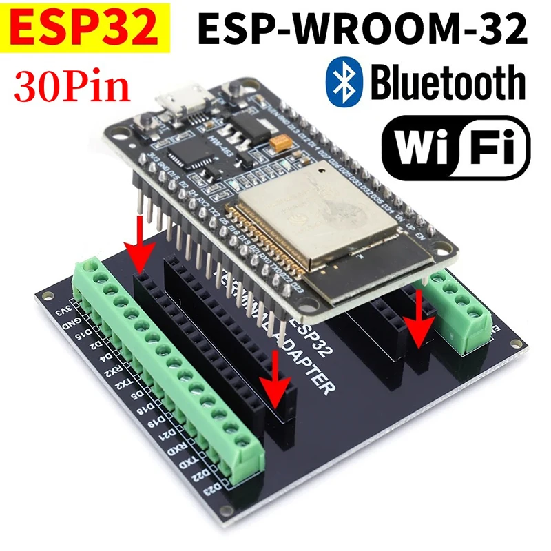 ESP32 WROOM-32 Макетная плата TYPE-C Micro USB WiFi Bluetooth Сверхнизкое энергопотребление Двухъядерный беспроводной модуль BT 30-контактный
