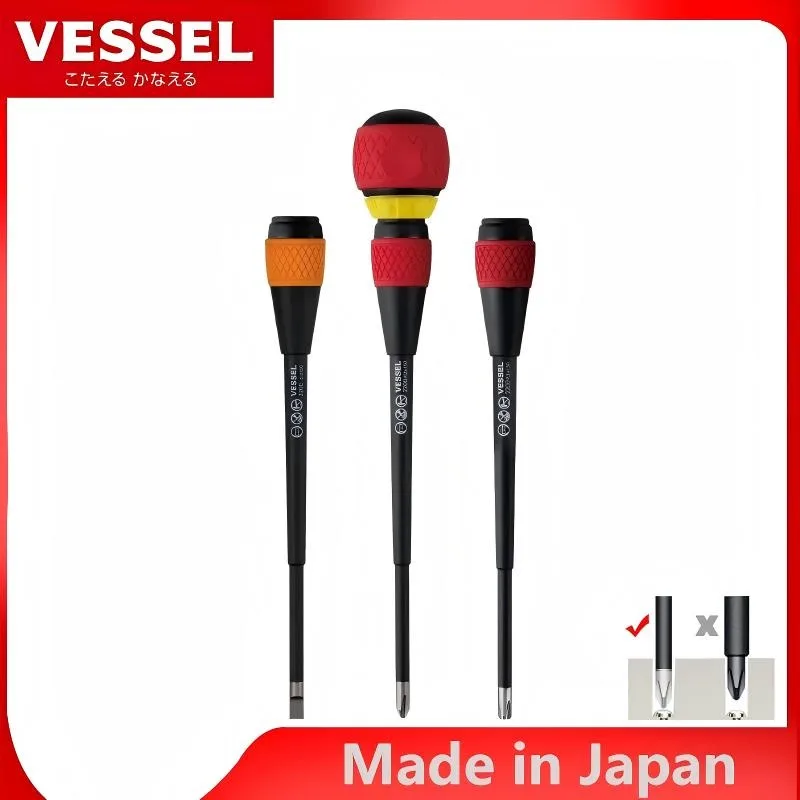 Набор отверток с храповым механизмом VESSEL, шлицевая отвертка 2-в-1, 36 шагов, JAPANESE TOOLS NO.2200 +2X150 +3X150 -6X150