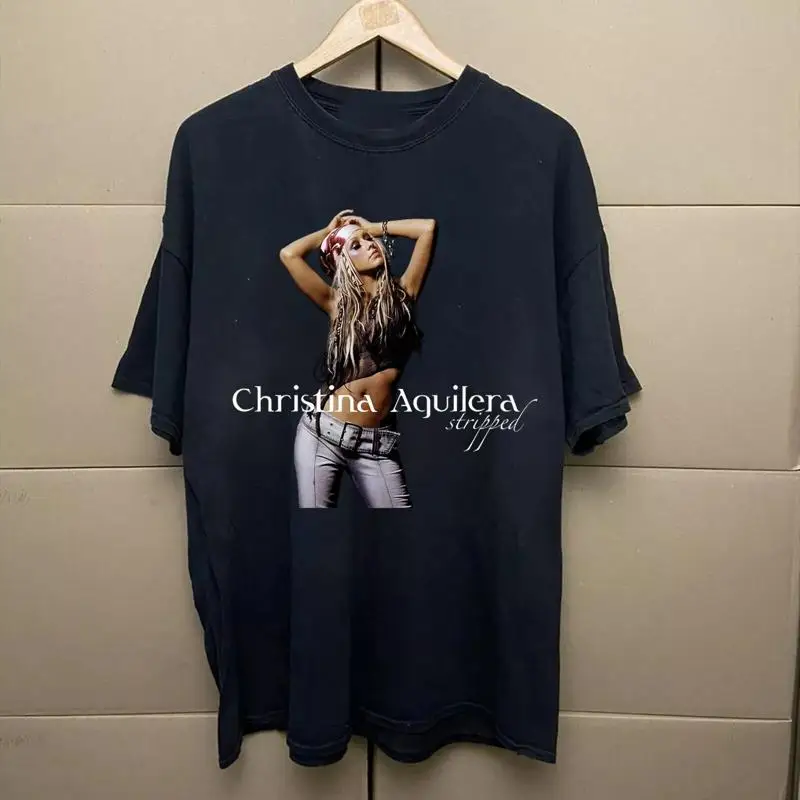 Редкая хлопковая мужская футболка Christina Aguilera Singer