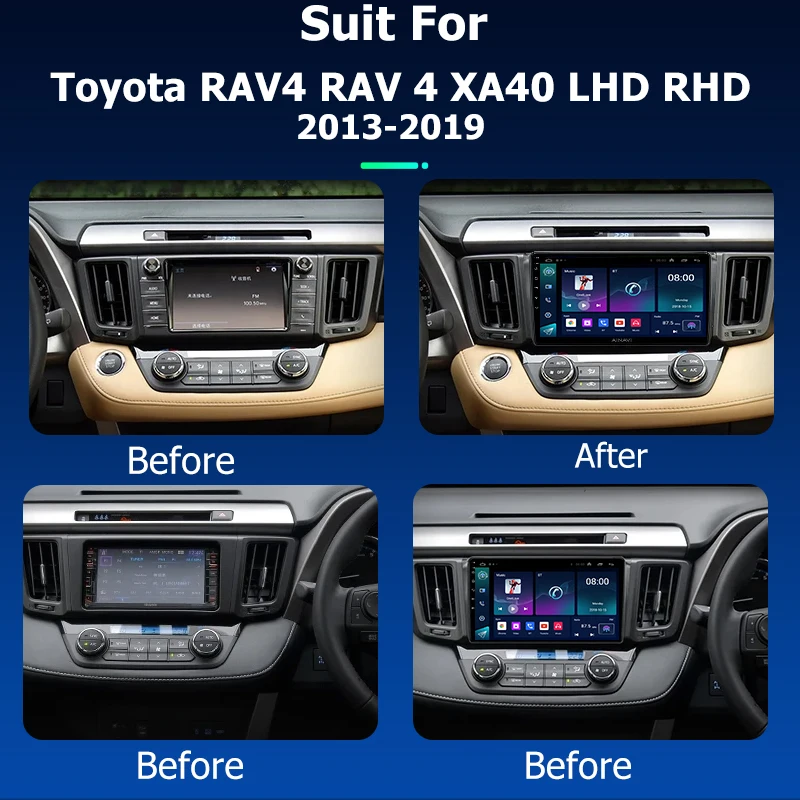 Фото Автомобильный радиоприемник Android Carplay для Toyota RAV4 RAV 4 XA40 LHD RHD 2013 2019, GPS-навигация, мультимедийный плеер, стереоэкран, лента №2