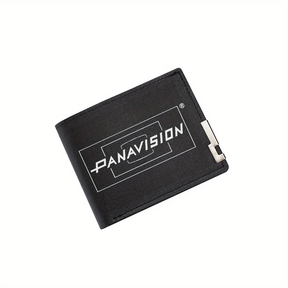 Белый текст Логотип Panavision, черный фон, мужской кошелек с принтом, простой современный стильный деловой кошелек для парня отца, Chr