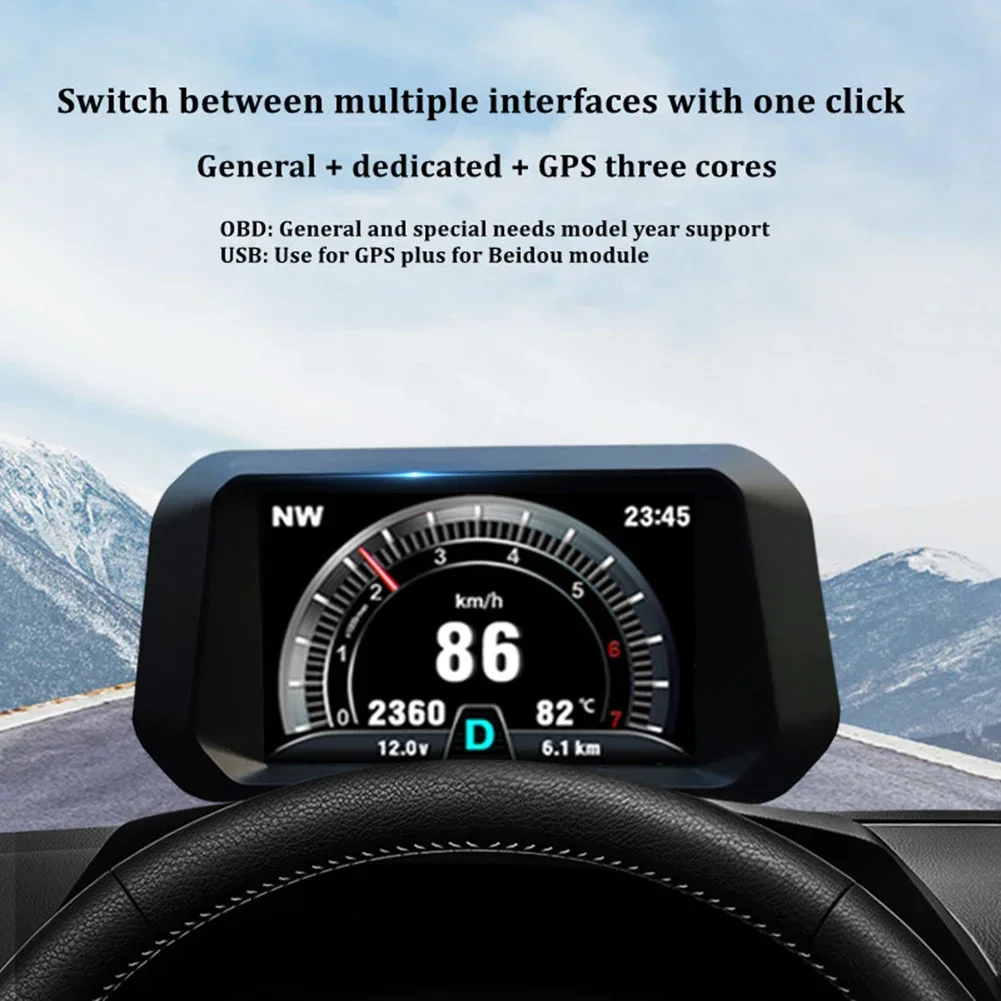 Фото Автомобильный дисплей HUD на лобовое стекло, GPS-гид, OBD, многофункциональный ЖК-дисплей для контроля давления в шинах, Автомобильный дисплей HUD на лобовое стекло, GPS-гид №5