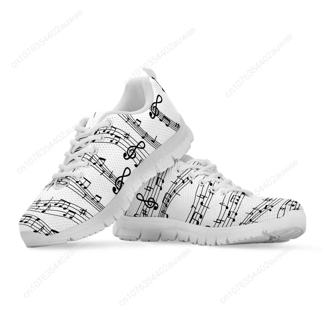 Фото Note Musicali Stampe Scarpe in Net Donna Scarpe Da Donna Primaverili Scarpe Basse Stringate Кроссовки Donna Calzature Taglie для №2