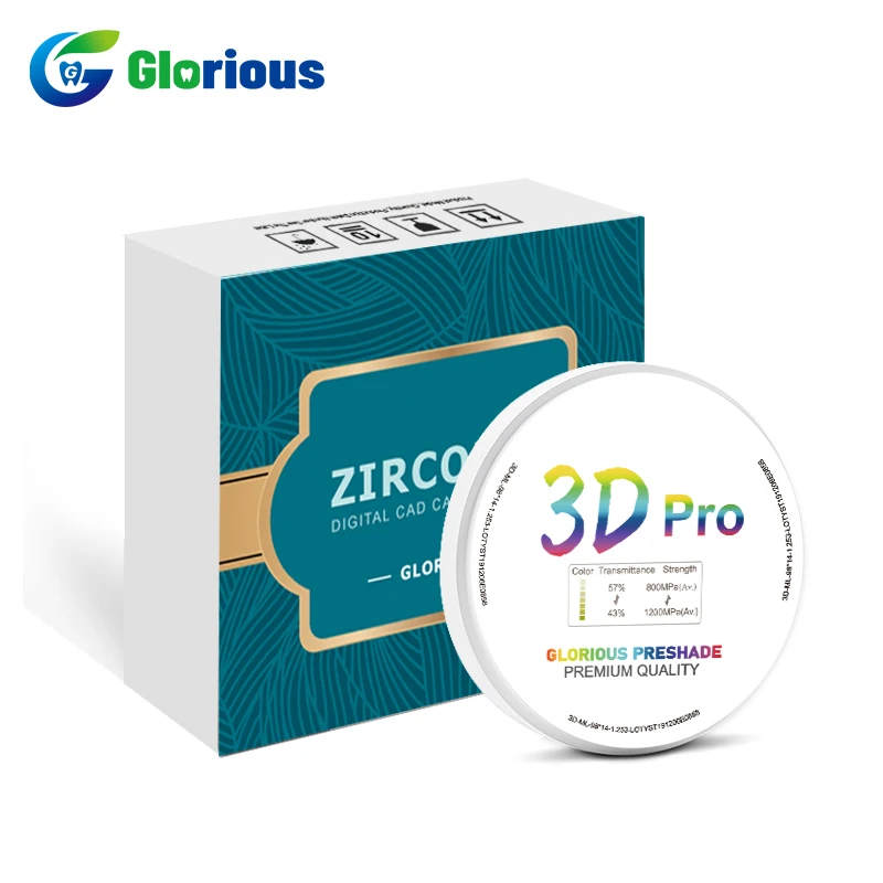 Фото Стоматология 3D Pro Циркониевый блок 89 мм Высокая прозрачность D2D4 Цвета Многослойный циркониевый керамический диск CAD CAM для стоматологической лаборатории №5
