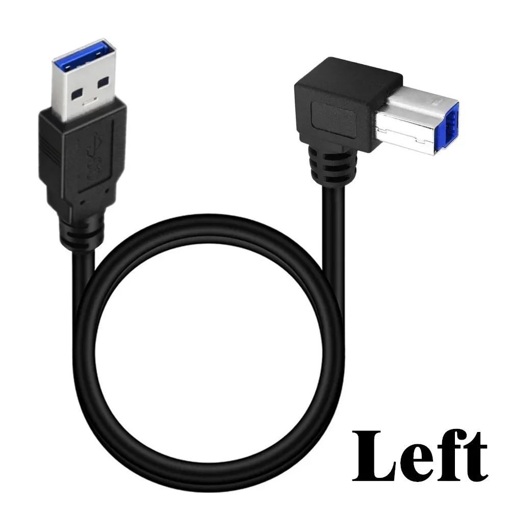 Фото USB 3.0 USB Male to USB-B 3.0 90-градусный вверх вниз левый правый угол типа B Сменный кабель для картриджа жесткого диска для передачи данных 0,5 м №2