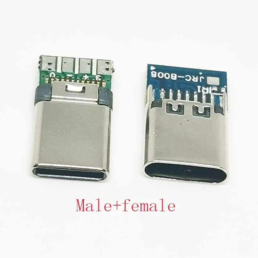USB 3.1 Тип c Штекерный/гнездовой разъем 24pin usb Штекерный разъем электрические терминалы сварочный DIY кабель для передачи данных Поддержка печатной платы