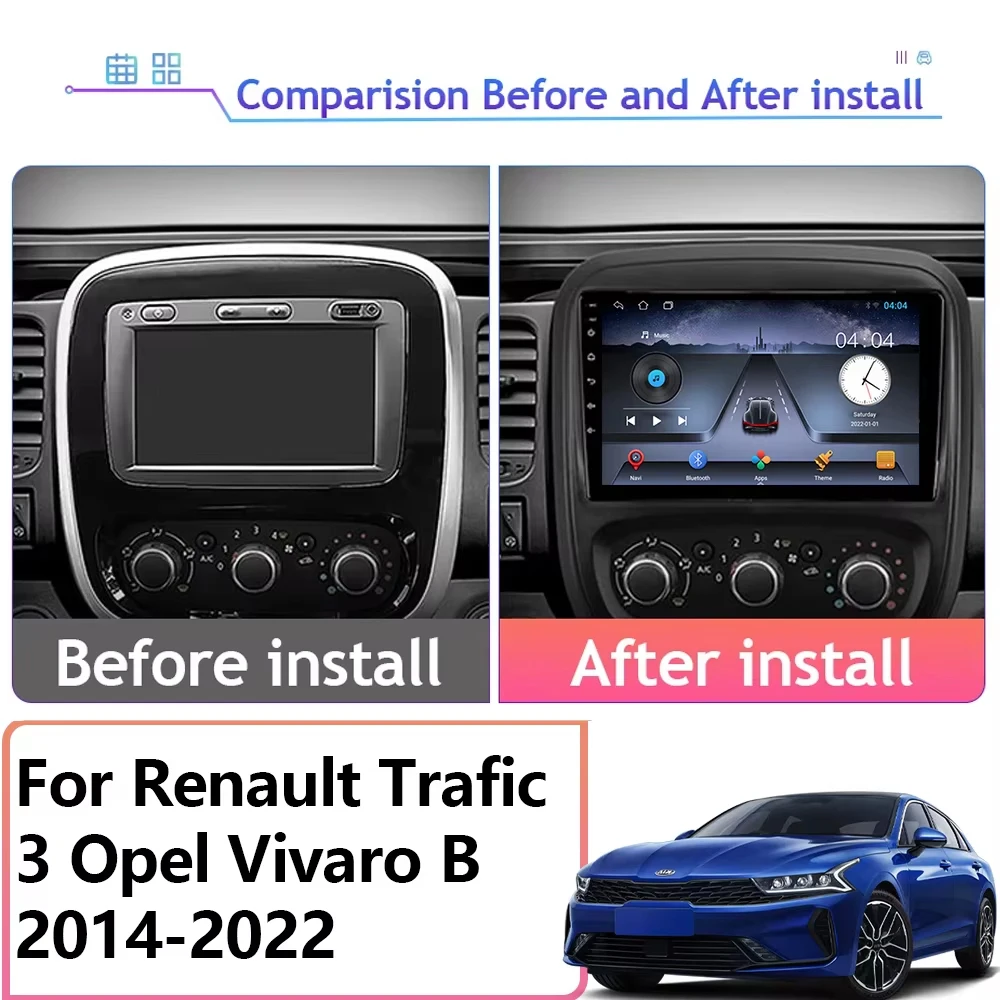 Фото Android 14 для Renault Trafic 3 2014-2021 для Opel Vivaro B 2014-2018 Автомобильный плеер Авто радио Мультимедиа GPS Видеокамера Dash BT №2