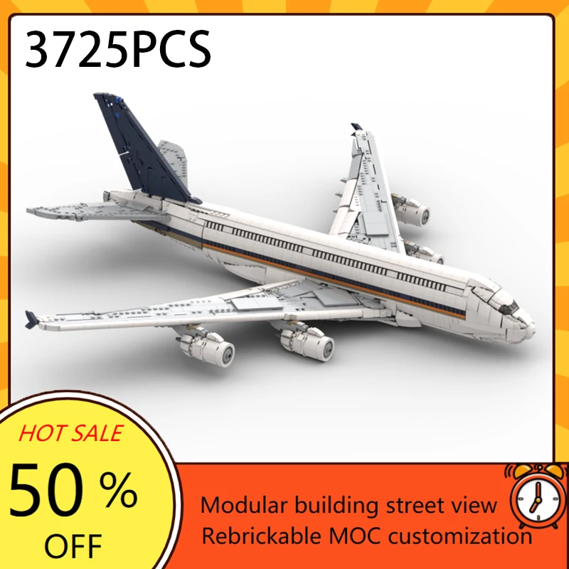 Фото Пазлы MOC на заказ, британские Airways Airbus, Singapore Airlines, Qanta 、A380, заводская печенье, модель Lufthansa Airbus, игрушка «сделай сам», рождественский подарок №3