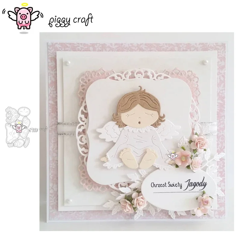 Piggy Craft металлические режущие штампы, пресс-форма, крылья ангела, спящая девушка, скрапбук, альбом из бумаги, дырокол, нож, художественный штамп