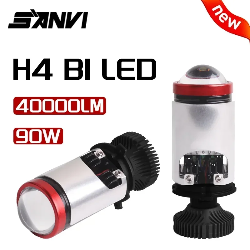 SANVI 90W MINI H4L Bi Led Lens Фара для 12 В Автомобильные лампы ближнего света Bi Led Линзы напрямую Plug and Play Автомобильные светодиодные фонари