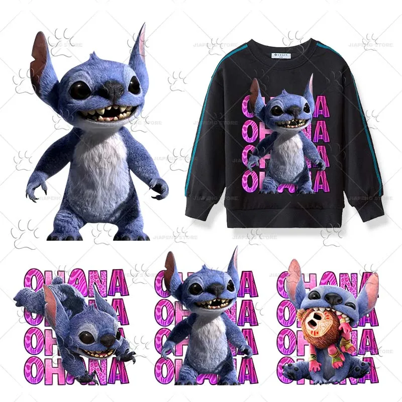 Нашивка с принтом фильма Лило и Стич Disney 3D Boojiboo, термопереводчики для одежды, ионные виниловые наклейки для одежды, декор, аппликация, сделай сам