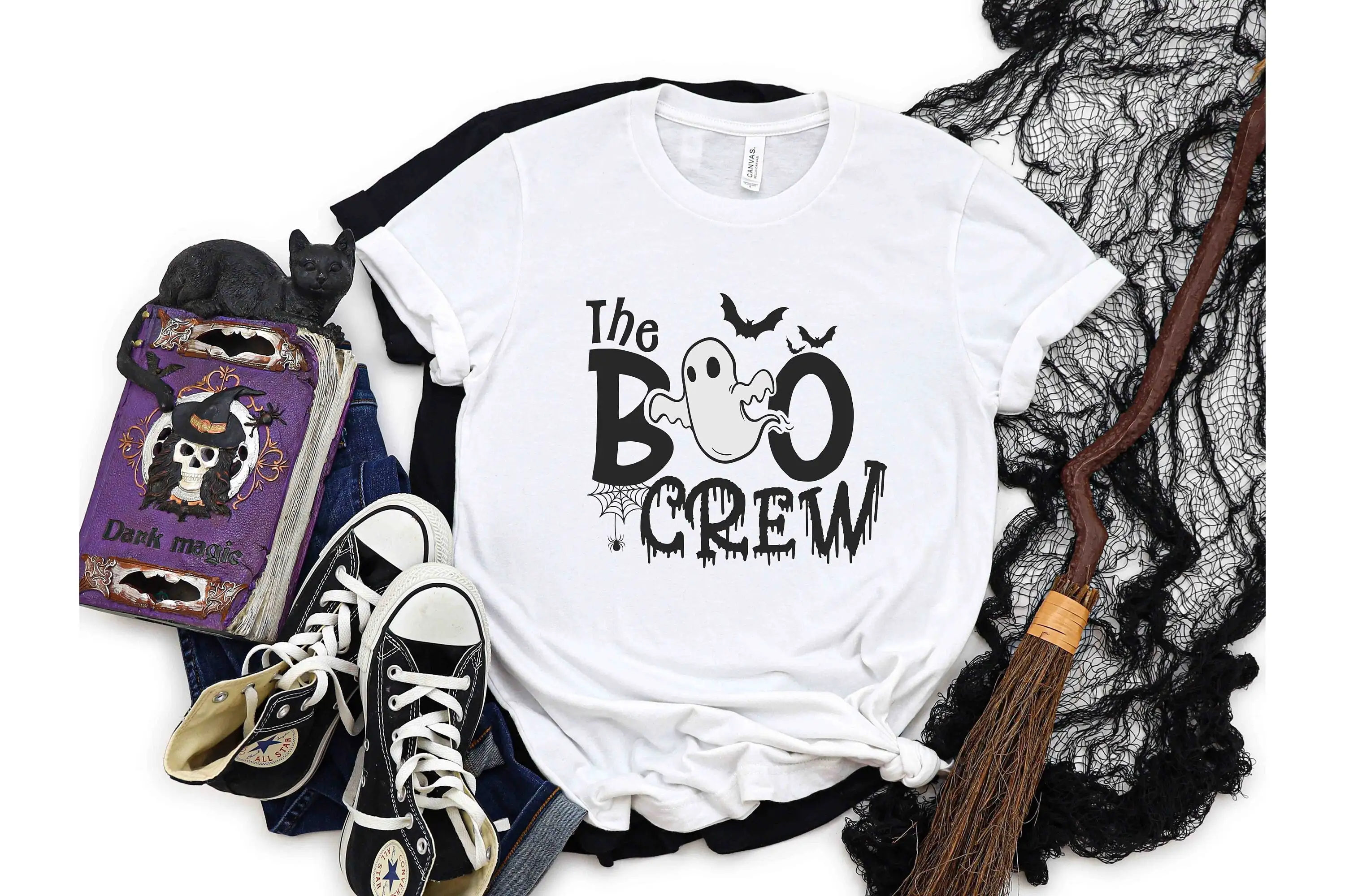 Футболка The Boo Crew Хэллоуин «Кошелек или жизнь» Вечеринка Призрак Осень Тыква