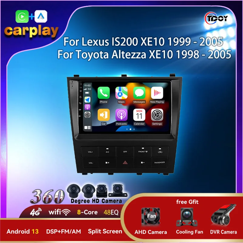 Автомобильный радиоприемник для Lexus IS200 XE10 1999-2005 для Toyota Altezza XE10 1998-2005 Мультимедийный видеоплеер Навигация GPS без 2din 4G