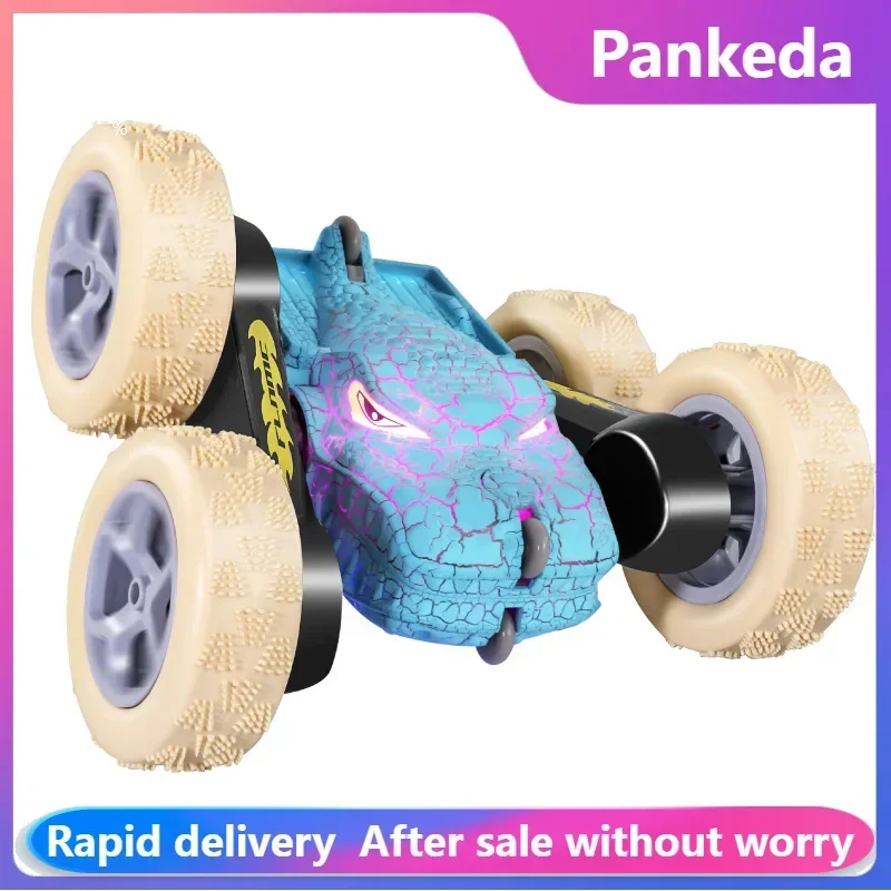 2,4G Burst Dinosaur RC Stunt Car 5WD Высокоскоростной двухсторонний Tumbl Drift Светодиодные фонари Автомобиль с дистанционным управлением Игрушечные подарки для детей и взрослых