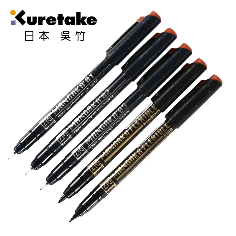 Фото Японская ручка Kuretake Fine Line, игольная ручка, водонепроницаемая ручка с тонкими линиями, 1 шт. №2