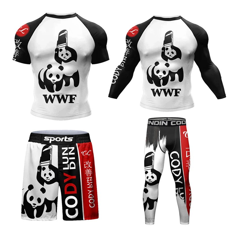 Фото MMA Rashguard celana ketat kompresi Muay Thai celana pendek kebugaran olahraga цифровой dicetak pakaian латипаулан №2