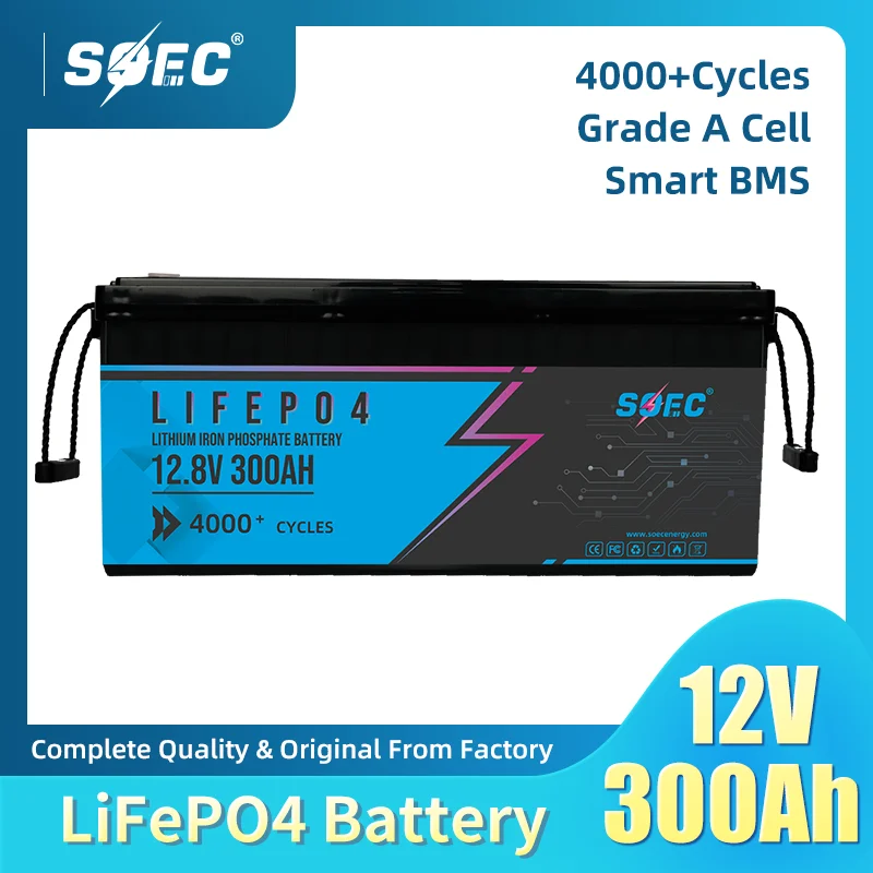 SOEC 12,8 В 280 Ач 3584 Вт литиевая батарея 4000 + циклы 12 В 24 В 48 В Lifepo4 батарея для автодома, гольф-каров, кемпинга, солнечной системы бесплатно TAX