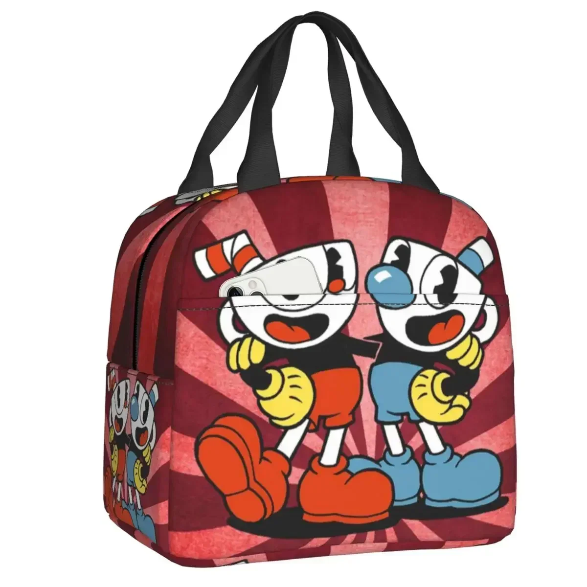 Горячая игра мультфильм Cuphead Mugman сумка для обеда женский холодильник термоизолированная сумка для обеда для работы школьные сумки для еды для пикника
