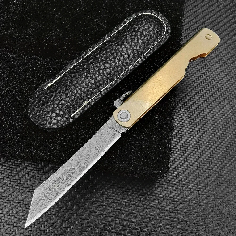 Фото EDC Карманный складной нож Higonokami, японский нож для самообороны, дамасская сталь, мульти-тактический инструмент для выживания в кемпинге, фруктовый нож №2