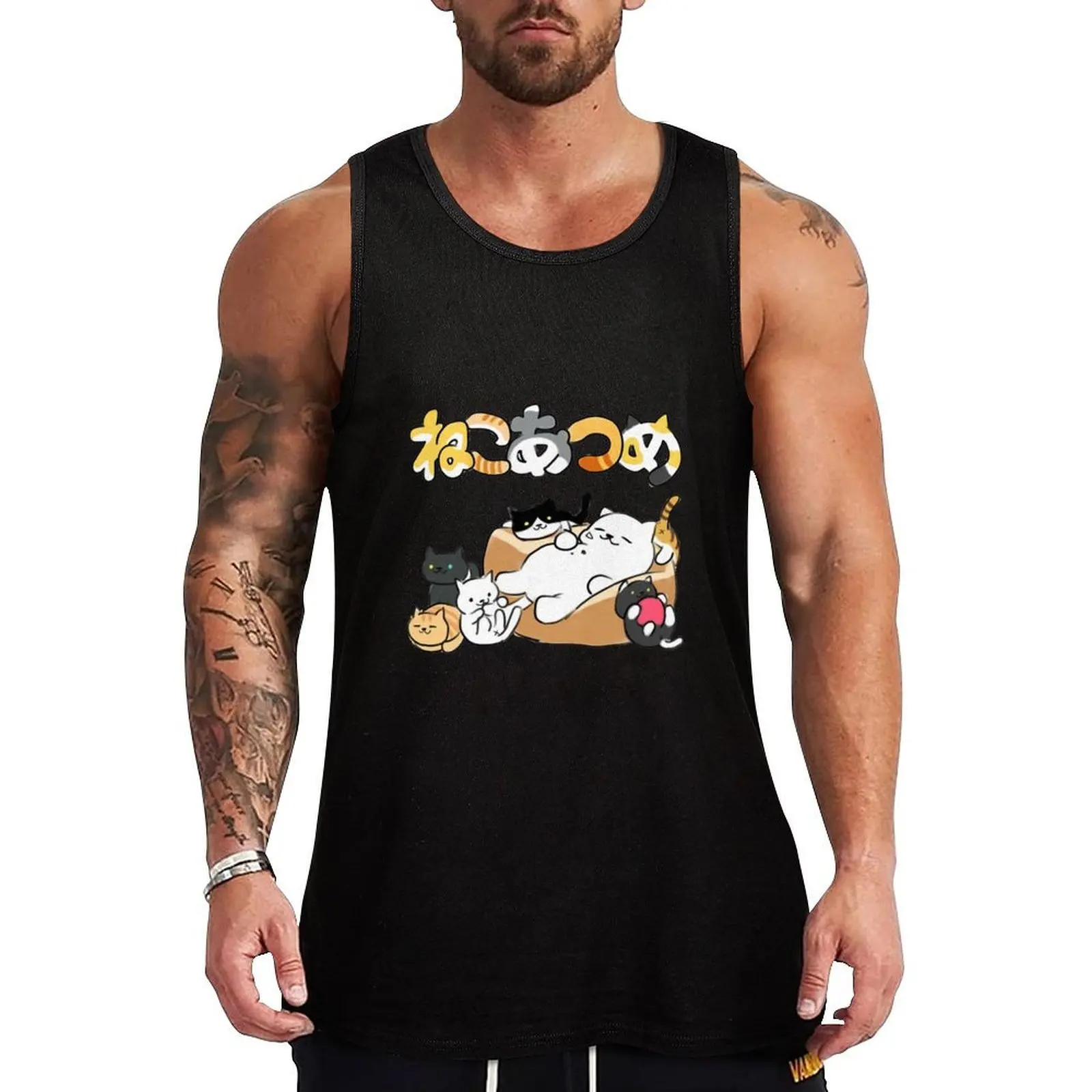 Неко atsume - Tubbs cat & more - Neko Tank Top Одежда для фитнеса для мужчин Спортивная одежда для мужчин Жилет