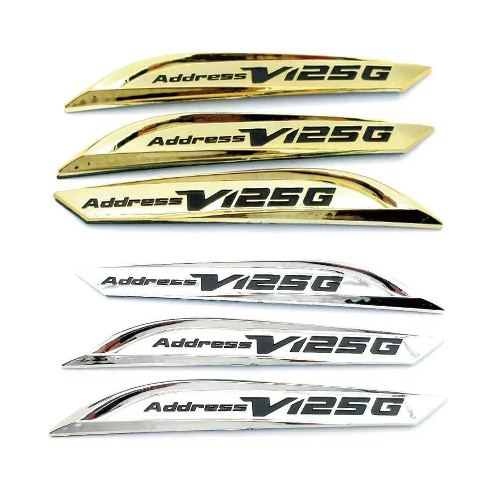Для Suzuki Adres V125G Motorfiets Brand Mega Gas 3D Tank Sticker Embleem Badge Decoratie Decals Hoge Kwaliteit ABS Chrome Gold