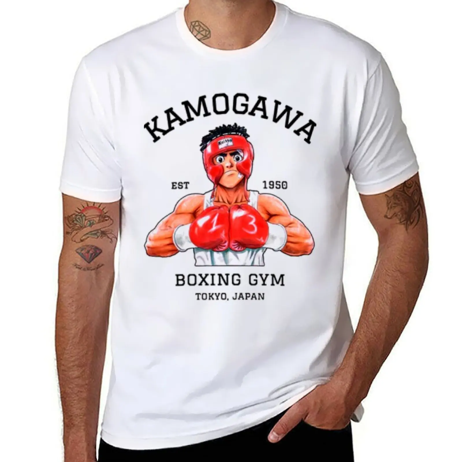 KBG Hajime No Ippo Kaus, KAMORGAMA Boxing Gym, футболка TOKYO JAPAN, мужские хлопковые мягкие футболки