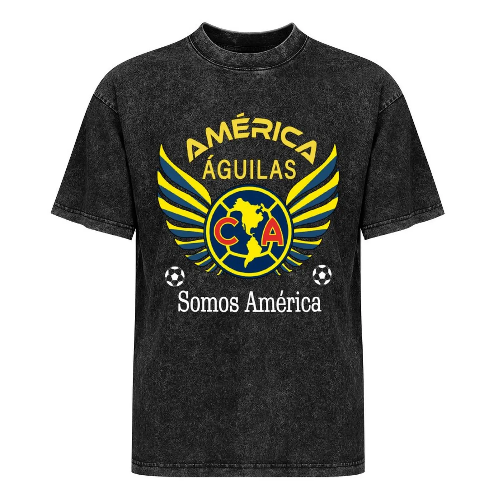 Фото Футболка с надписью «Aguilas del America Somos America Club America Futbol мексиano Liga MX», Мужская футболка с голубым архивом, Мужская хлопковая футболка №3