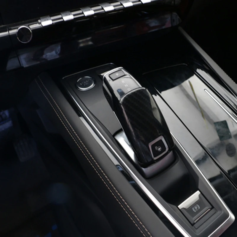 Фото Для Peugeot 508 привлекательный SW GT 2019 2020 2021 ABS Матовый/углеродное волокно Автомобильная Ручка рычага переключения передач Ручка Крышка отделка Аксессуары №3