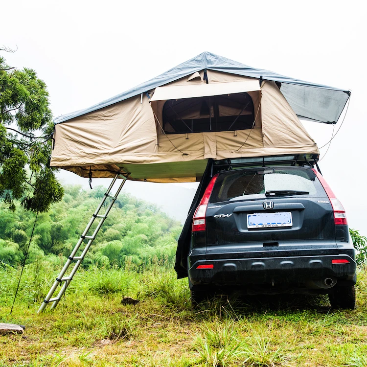 Фото 2021 новинка, высокое качество, Overland 4WD, внедорожник, автомобиль, кемпинг, холст, складная крыша, палатка на продажу №5