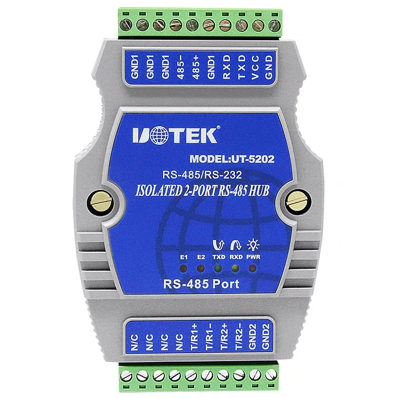 UTEK Active RS232/RS485 до 2-портового концентратора RS485, тип UT-5202