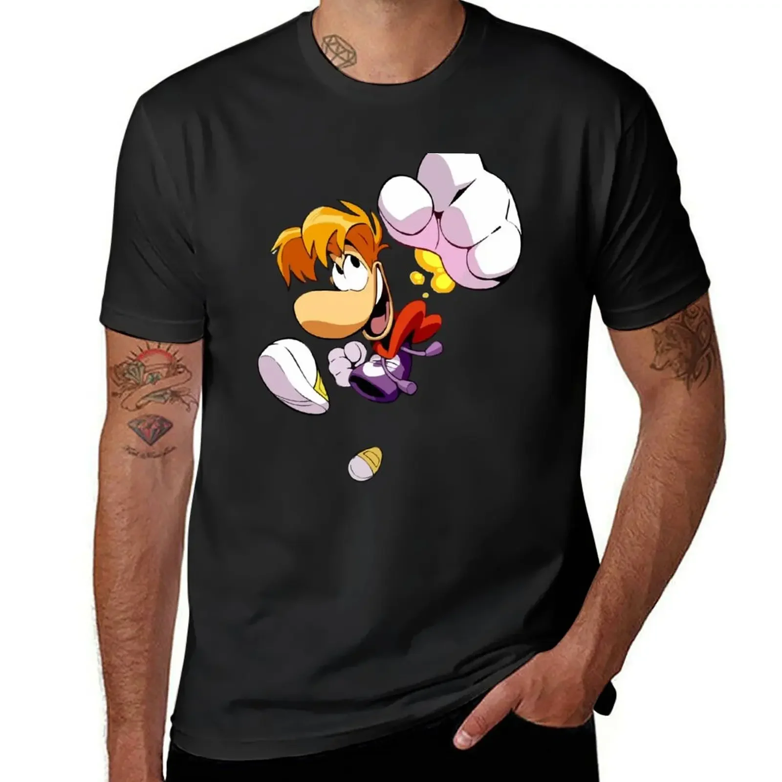 Футболка Rayman Fist, летний топ, тяжелая весовая одежда в стиле каваи, одежда в стиле хиппи, мужская одежда