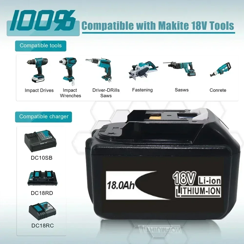 BL1860B BL1860 BL1850 18 В 9,0 Ач для Makita Original со светодиодной литий-ионной заменой LXT Makita перезаряжаемая батарея для электроинструмента