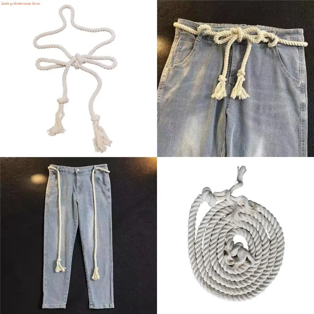 F92d Retro Brawed Belt Belt Cotton Linen Linen Tost Ремни