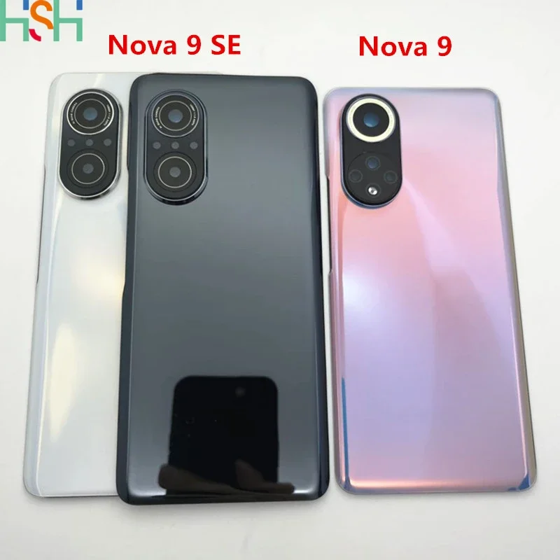 Крышка батарейного отсека для Huawei Nova 9 9SE 9 Pro 9 SE, задняя крышка корпуса с рамкой для камеры, запчасти для ремонта объектива