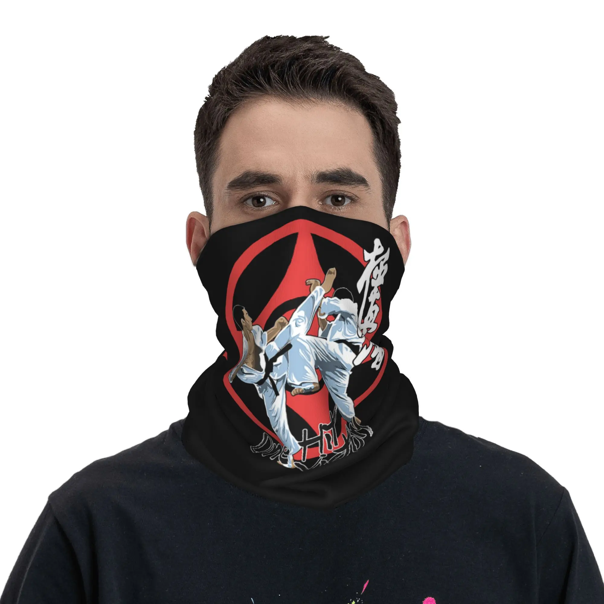 Фото Karate Kyokushin Martial Arts Bandana Neck Gaiter Printed Wrap Mask Scarf Multifunction Cycling Scarf Riding Unisex Washable №3