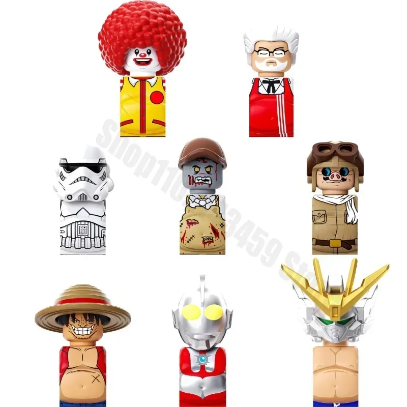 DD8841 DD8848 MOC большой живот зомби Мясник свинка демораро черные фильмы Аниме фигурки куклы мини Экшн игрушка фигурки конструктор