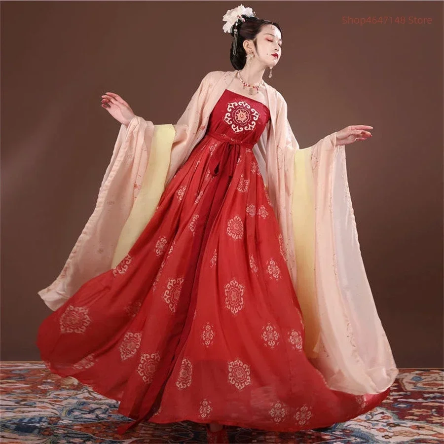 Vestido Hanfu estilo antiguo chino para mujer, платье элегантное бордо, платье фиеста baile princesa традиционное,