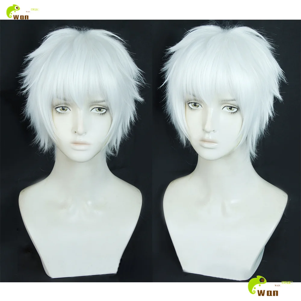 Парик для косплея Kaneki Ken, белые парики для Сатору Годзё Наги Сейширо Лукас, унисекс, аниме, парики, термостойкие синтетические волосы на Хэллоуин