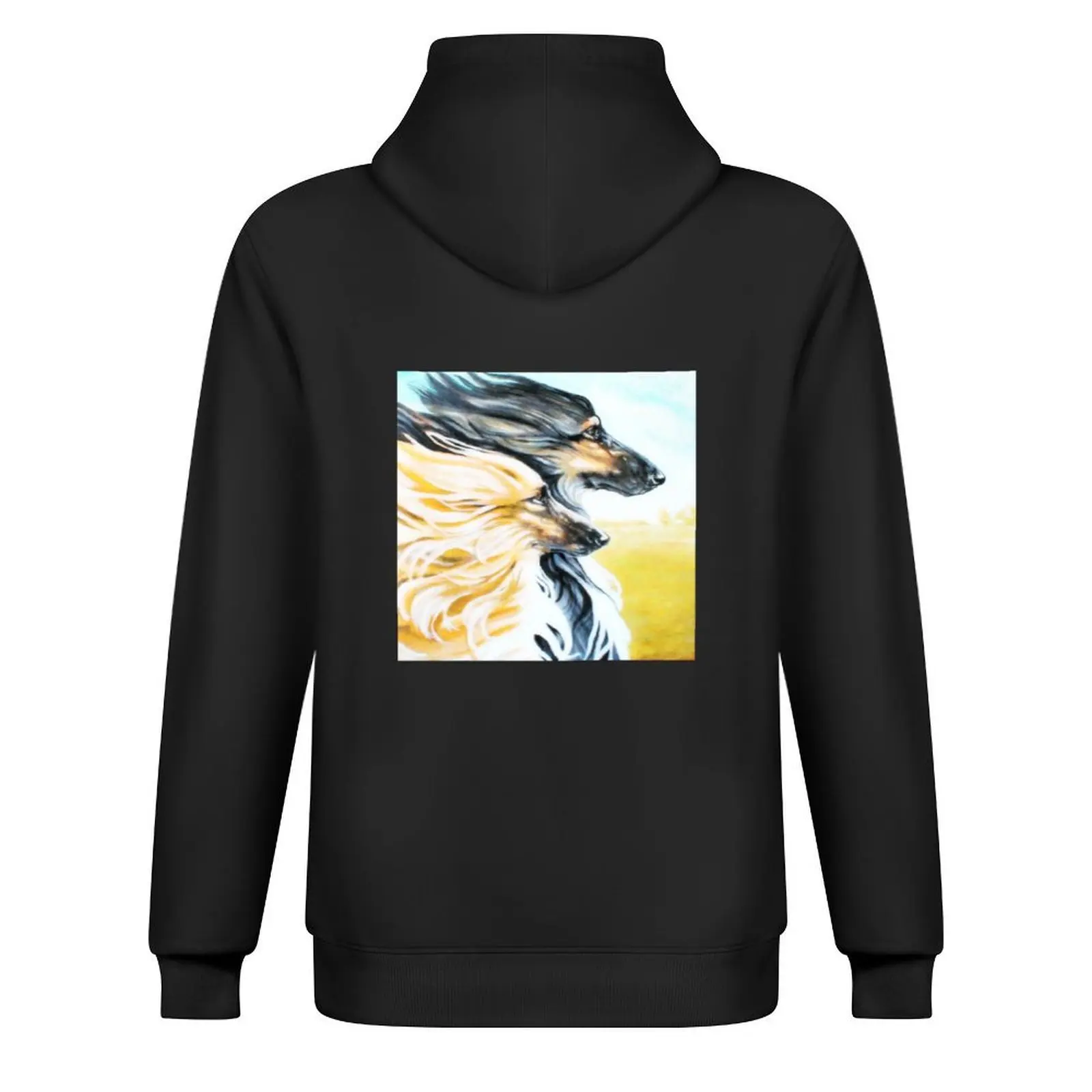 Фото Windswept афганские гончики. Толстовка зимняя одежда корейская осенняя одежда мужская одежда рубашка с капюшоном толстовка №3