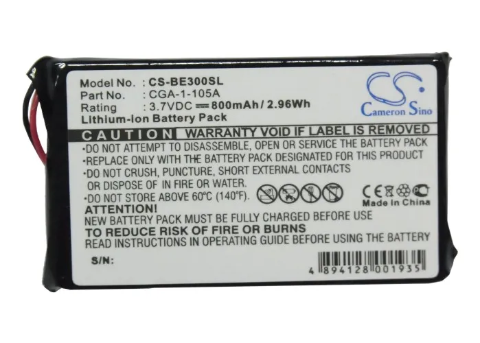 Аккумулятор CS 800 мАч для Casio CGA-1-105A Casio Cassiopeia BE-300 Cassiopeia BE-500