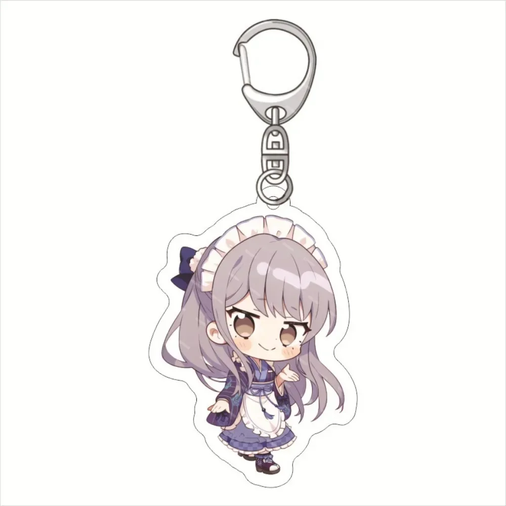 Фото Взгляд! Брелок Toyama Kasumi Ran Mitake милые цифры, акриловый брелок, кольцо-держатель, школьная сумка, очаровательные аксессуары №3