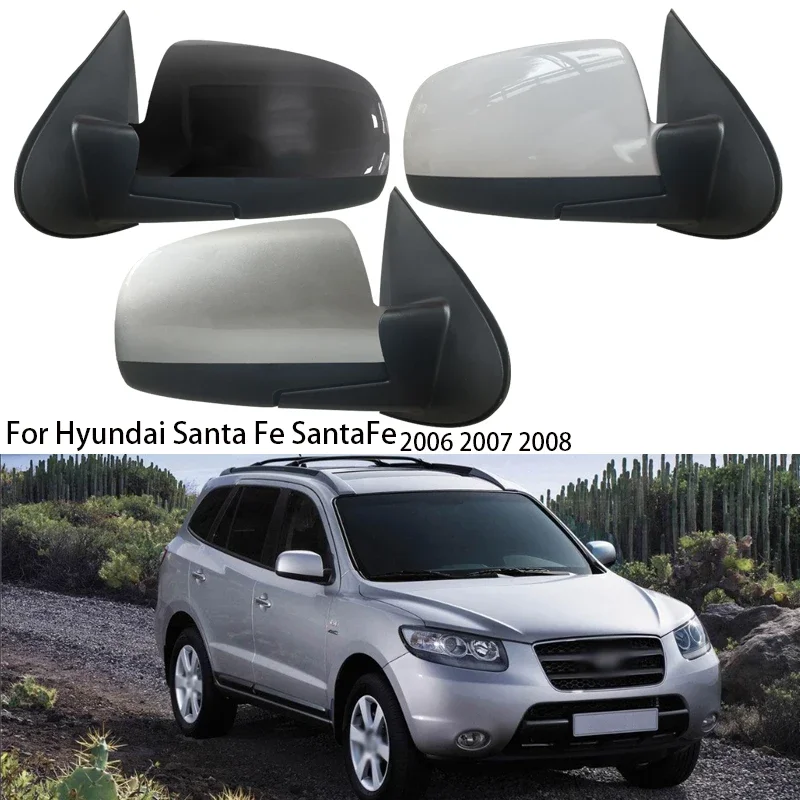 Автомобильное боковое зеркало заднего вида в сборе для Hyundai Santa Fe SantaFe 2006 2007 2008, автоматическая электрическая регулировка линз, обогрев линз